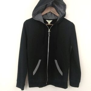 Passports Sport Black Polka-dot Hoodie Zipper Sweater Sweatshirt WinterTop